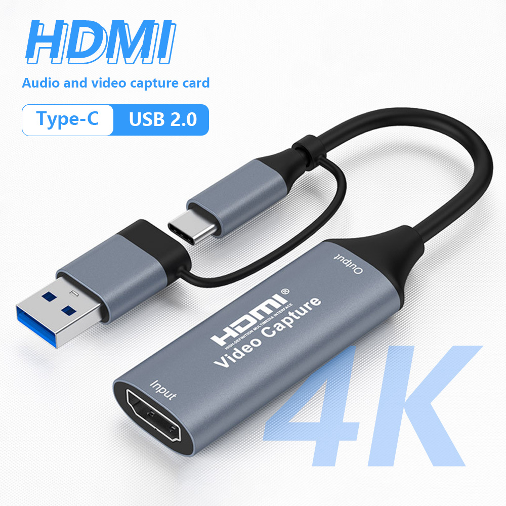 Capture Card Hdmi - 4K 2-in-1 USB 2.0 Videoaufnahmekarte USB/Typ-C