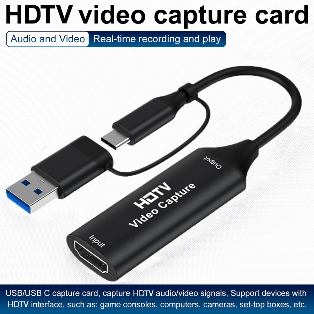 Capture Card Hdmi - 2-in-1 USB 3.0 Videoaufnahmekarte 4K HDMI-kompatibel