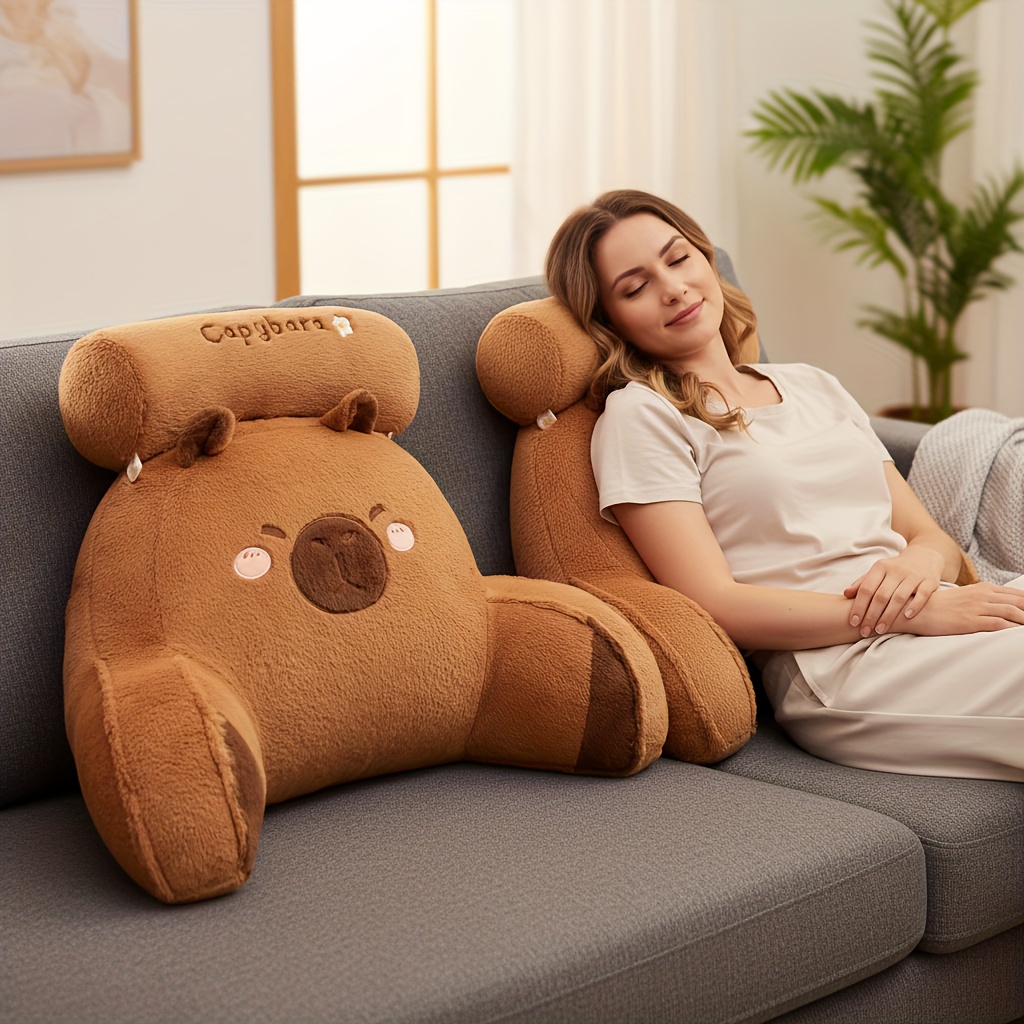 Gaming Chair Lumbar Pillow - Capybara-Themen-Plüschkissen für Stuhlrückenlehne, mit Reißverschluss, vielseitiges