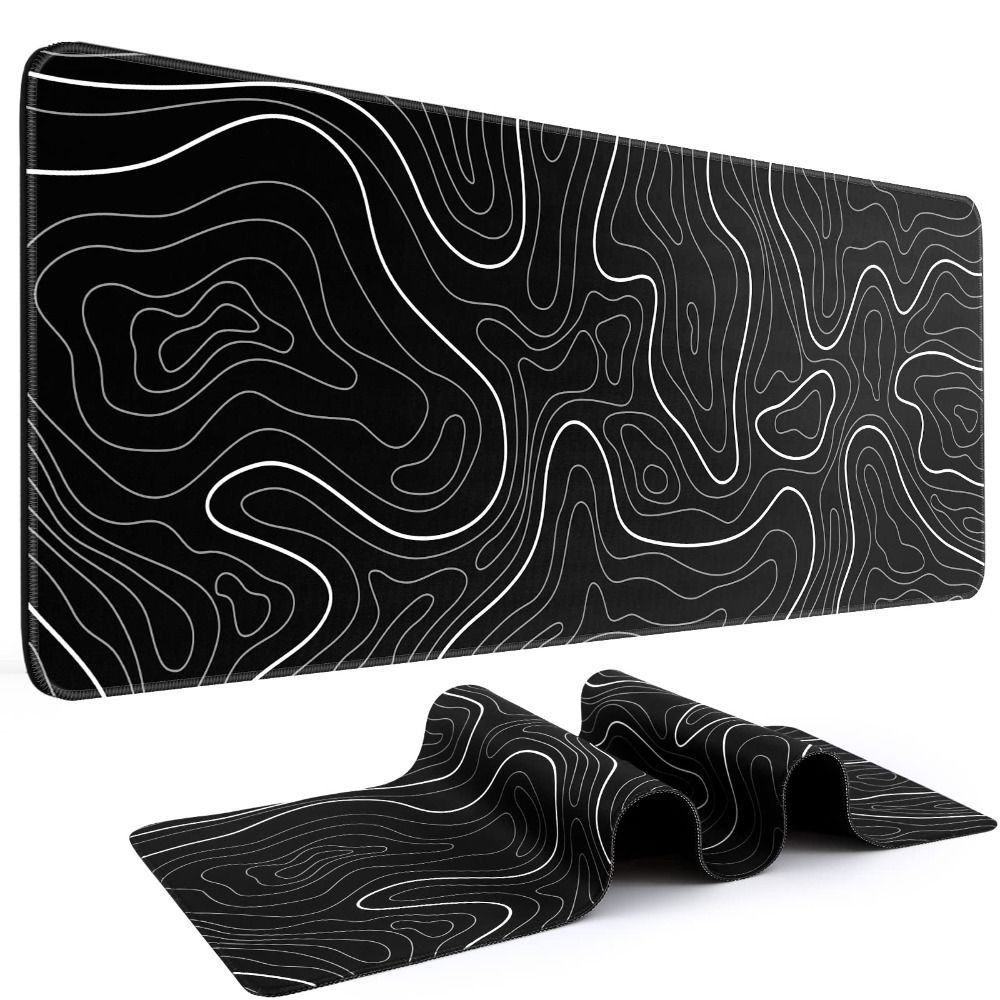 Gaming Desk Mat - Professionelles Gaming-Mauspad mit Topografischem Design, Rutschfest,