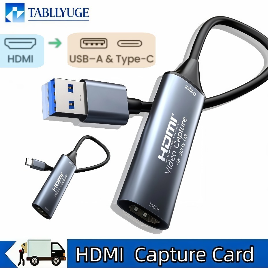 Capture Card Hdmi - USB-C 2.0/3.0 HDMI-Videoaufnahmekarte unterstützt 4K1080 HDMI