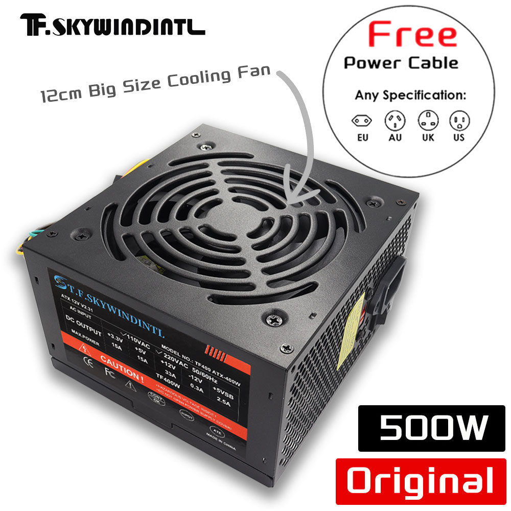 Pc Gaming Ff - Günstiges 500 W schwarzes ATX-Desktop-Gaming-PC-Netzteil, 120