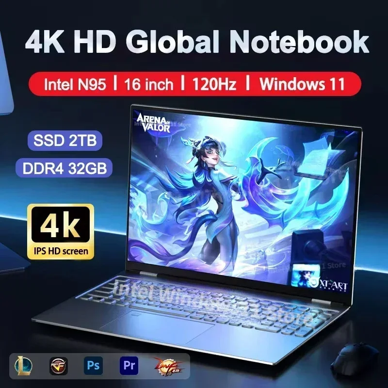 Pc Gaming Notebook - NEUER Laptop mit Intel N95, 4K