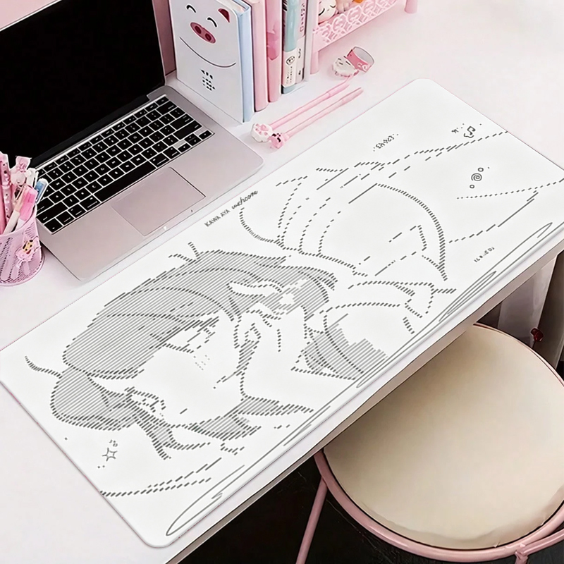 Gaming Desk Mat - 1 Stück Leder-Mauspad Anime Engel-Mädchen Y2k