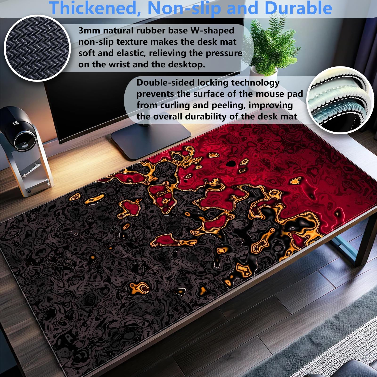 Rot-Schwarzes Extra Großes Gam – Gaming Desk Mat Bewertung und Preis