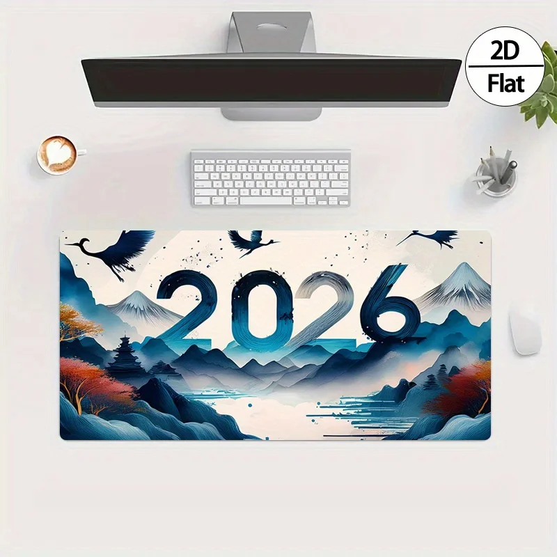 2026 Neujahr Tuschemalerei 2D- – Gaming Desk Mat Bewertung und Preis