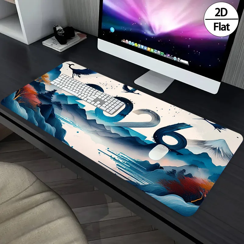 2026 Neujahr Tuschemalerei 2D- – Gaming Desk Mat Bewertung und Preis