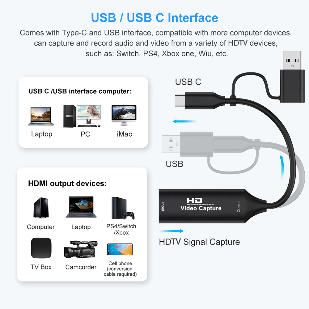 4K HDMI-kompatibel USB Video C – Capture Card Hdmi Bewertung und Preis